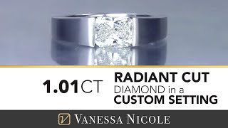 Modern Diamond Engagement Ring - Danielle's Radiant Cut Modern Engagement Ring - Vanessa Nicole