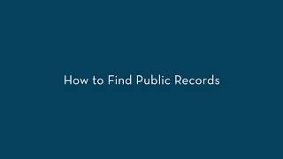How to Find Public Records