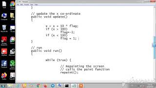 moving text programme in applet in java