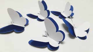 How To Make Double Layer Butterfly With Paper | Butterfly Making With Paper | Butterfly Wall Art