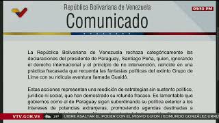 Venezuela rompe relaciones diplomáticas con Paraguay tras declaraciones de Santiago Peña