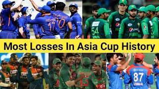 Most Losses In Asia Cup History 🏏 Top 5 Team 😔 #shorts #teamindia #asiacup2022