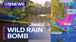 East coast braces for a month’s rainfall in a day as flood watch begins | 9 News Australia