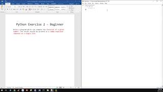Python Exercise 2 - Beginner
