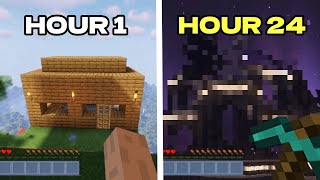 I Played MINECRAFT Survival for 24 HOURS... Here’s What Happened!