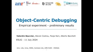 Object-Centric Debugging: Empirical experiment - preliminary results