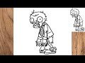 Como dibujar al zombie de Plants vs Zombies 2 pvz