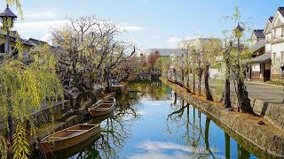 【4K】Japanese Local City Walking. Kurashiki City, Okayama Prefecture. 岡山県倉敷市、早朝の倉敷美観地区を散歩。