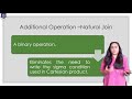 Relational Algebra  -Additional Operations -Intersection, Natural Join, Outer Join, Assignment