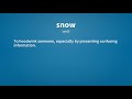 snow meaning of snow