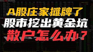 A股庄家摊牌了，股市挖出黄金坑，散户该怎么办？