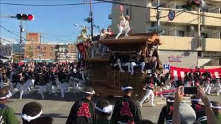 2018 10 07 熊取だんじり祭り パレード後 やりまわし