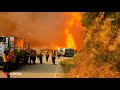 RUN! FIREFIGHTERS NARROWLY ESCAPE MASSIVE FLAMES | Bridge Fire La Verne CA