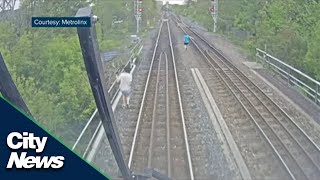 Close call on the GO train tracks