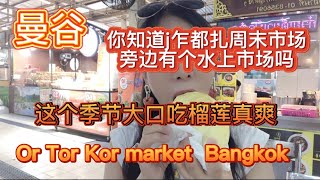 曼谷这个市场水果海鲜多到尖叫，这个季节大口吃榴莲真爽！or Tor Kor Market Bangkok