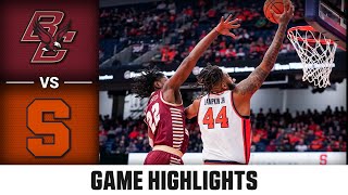 Boston College vs. Syracuse Game Highlights | 2024-25 ACC Men's Basketball