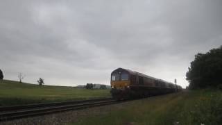 DB 66020 leading 66021/112/164/006 on the 0X04 Margam - Bescot with tones 09/07/16