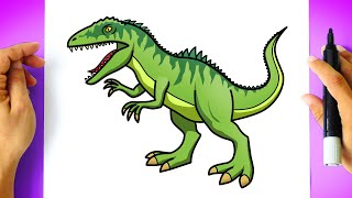 How to DRAW GIGANOTOSAURUS - Drawing Dinosaur - Jurassic World Dominion