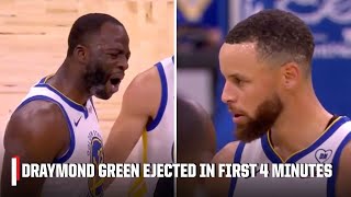 DRAYMOND GREEN EJECTED in under 4 minutes 👀 Steph Curry shakes his head | NBA on ESPN