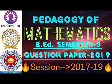 Pedagogy Of Mathematics | BBMKU B.Ed SEM-3 Question Paper-2019 # ...