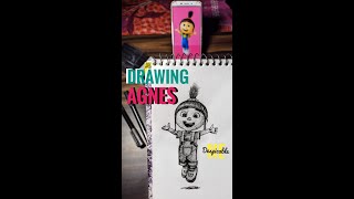 Drawing Agnes 💕 with Brustro Fineliners || Despicable me | #shorts
