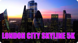 LONDON CITY SKYLINE, SQUARE MILE AT SUNSET 5K