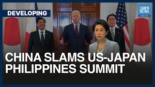 China Slams US-Japan-Philippines Summit | Biden, Kishida, Marcos | Dawn News English