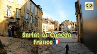 Sarlat-la-Canéda-Southwest France🇫🇷,walking tour.4k