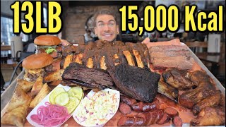 IMPOSSIBLE 13LB TEXAS BBQ CHALLENGE (15,000 Calories) | Biggest BBQ Challenge | American Barbeque