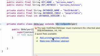 Android Application Development Tutorial 113 SQLite class implementing SQLiteOpenHelper
