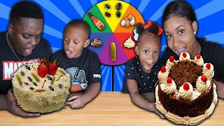 WE HAD TO EAT BUGS!!! MYSTERY WHEEL OF CAKE CHALLENGE! | BOYS VS GIRLS | THE BEA
