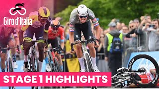 Mathieu Van Der Poel takes stage 1 with thrilling sprint | Giro d'Italia 2022 | Stage 1 | Highlights