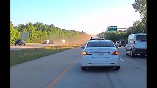 Video captures the moment a truck flips several times on I-485 in Charlotte