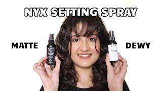 NYX Makeup Setting Spray Review | MATTE vs DEWY Comparison | Long Lasting Makeup | Madhushree Joshi