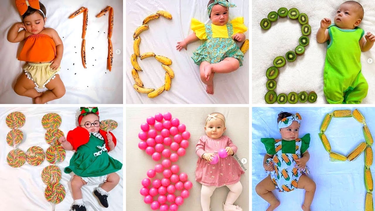 BABY Monthly (1- 12) Photoshoot Ideas- Baby Month By Month Pictures ...