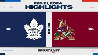 NHL Highlights | Maple Leafs vs. Coyotes - February 21, 2024
