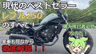 【レブル250】購入検討者必見！？現代のベストセラーバイク レブル250について実車も見ながら徹底解説！