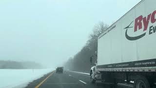 ❄️ Driving in snow storm, Blizzard \u0026 Howling Winds /Snow storm at Binghamton, New York/ তুষার ঝড়