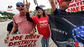 Demonstrators gather at Trump's Miami resort