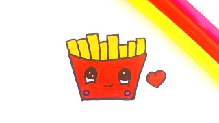 very easy to draw funny french fries drawing 🍟/ how to draw potato fries with face step by step