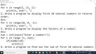Python practical Programs - Class 8 Computer Science Part 2