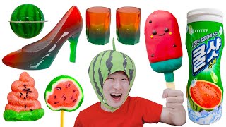 대왕수박볼젤리 Watermelon Party Mukbang 수박파티 먹방 미니수박볼젤리 Big Ball Jelly JJAEMI째미 Eating show