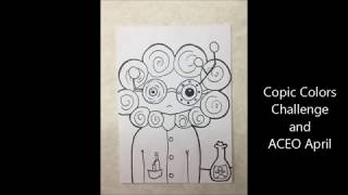 3 marker Copic Colors Challenge for April ACEO ATC speedpaint