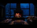 Winter Ambience for Sleep, Relax or Study | Snowstorm, Breathtaking View and Crackling Fire