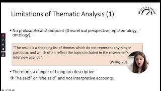 4:3 Strengths and Advantages of using Thematic Analysis.