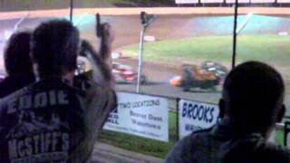 Davey Ray badger midget flip at Beaver Dam Raceway