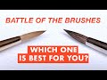 WATERCOLOR BRUSH REVIEW 🖌️🎨 Escoda Reserva (real kolinsky sable) vs Escoda Versatil (synthetic)