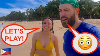 How do PHILIPPINES GIRLS react to a FOREIGNER at the Beach? 🇵🇭