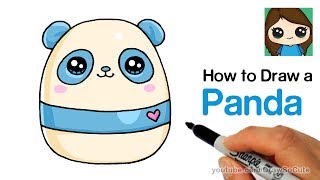 How to Draw a Cute Panda EASY | Squishy Squooshems