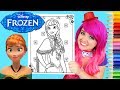 Coloring Anna Frozen Disney Coloring Book Page Prismacolor Colored Pencil | KiMMi THE CLOWN